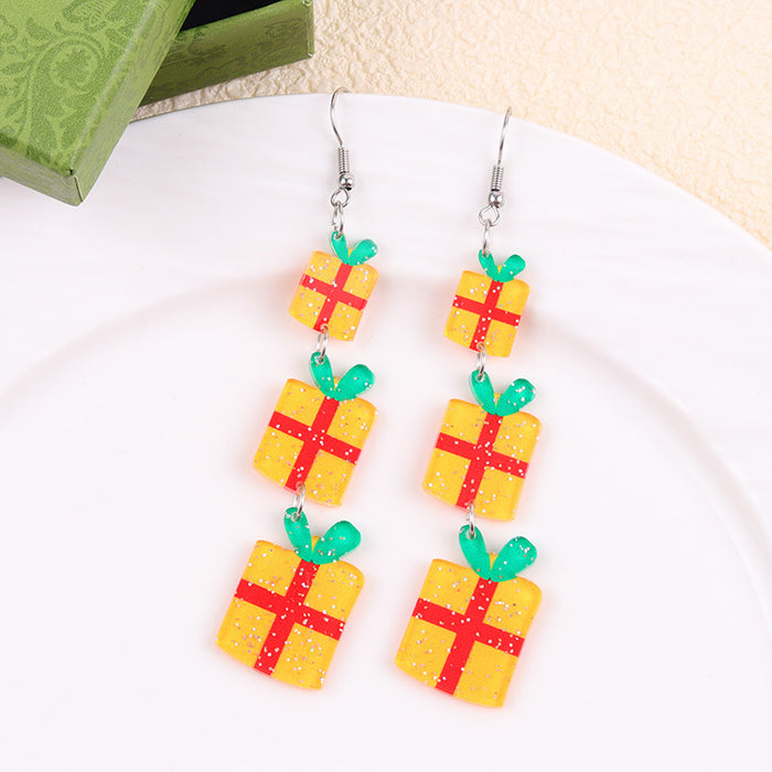 Wholesale Cross-border new Christmas earrings multi-color snowman Christmas tree acrylic earrings fashion earrings ear jewelry for women