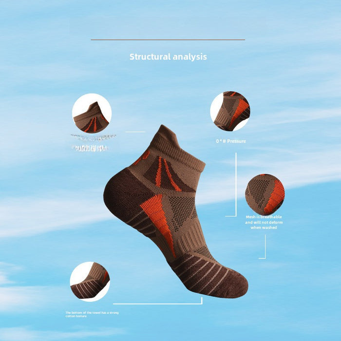Wholesale Socks men's cotton short tube compression socks basketball socks combat towel bottom color matching low socks sports socks
