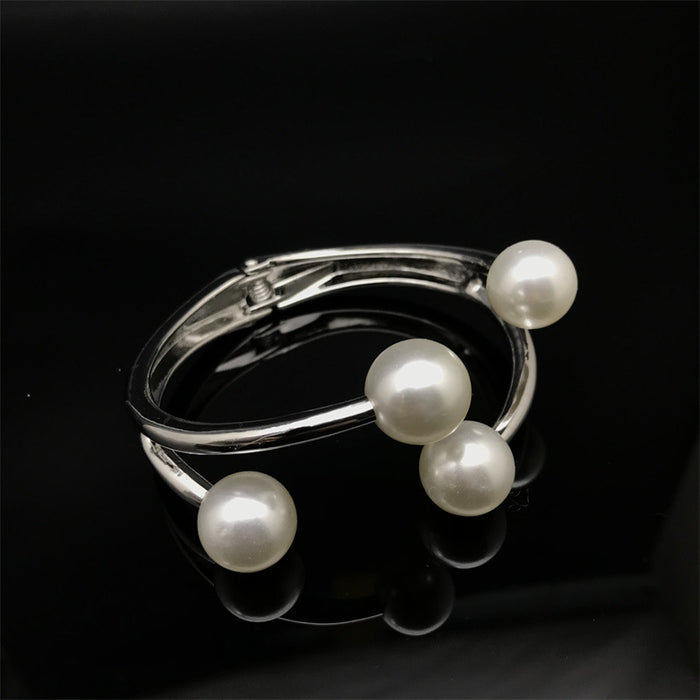 Wholesale Alloy Pearl Open Bracelet JDC-BT-FaX003