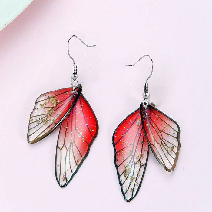 Wholesale Acrylic Butterfly Wing Earrings Vintage Style Fashion Accessory