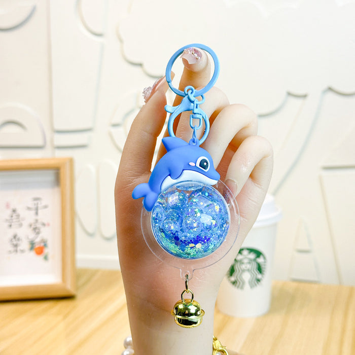 Wholesale Cute Bubble Bead Dolphin Keychain Cartoon Dolphin 3D Doll Car Bag