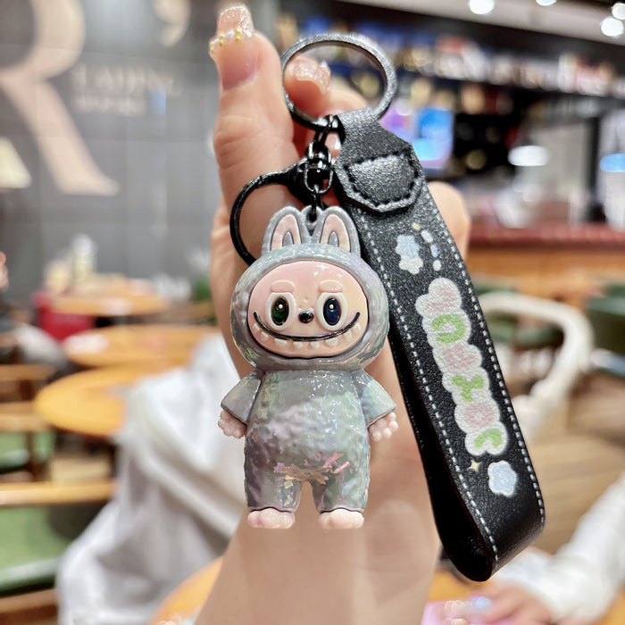 Wholesale Cartoon Keychain Pendant Cute PVC Leather Rope Silicone Doll Couple Bag Pendant Gift