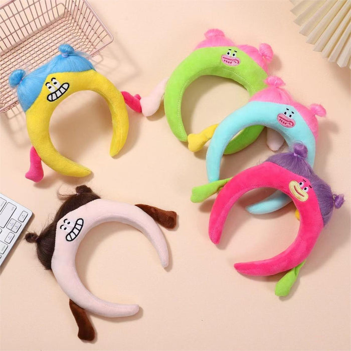 Wholesale Long Hair Weird Plush Ugly Doll Big Headband Funny Cute Ear Headband Hair Accessories JDC-HD-Shuy007