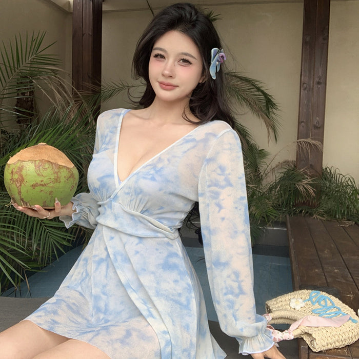 Wholesale Large breasted swimsuit with high-end feel, new model in plus size, one-piece, slightly chubby, steel rims, large cups, soaking in hot springs for women