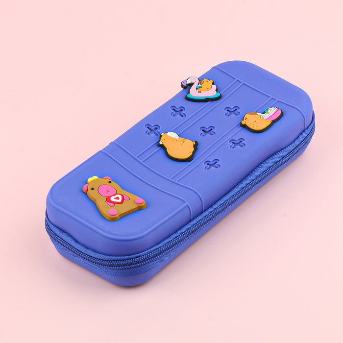 Wholesale Cute Cartoon Silicone Pencil Case DIY Creative Students Stationery Organizer Bag MOQ≥10