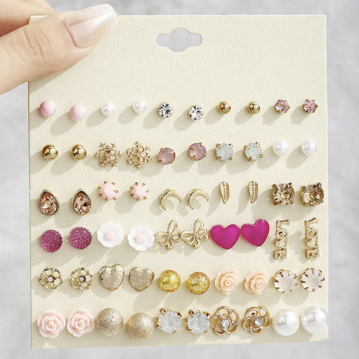 Wholesale Simple Alloy Heart Earring Set