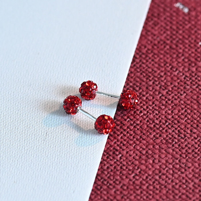 Wholesale Silver sparkling diamond ball with hanging earrings, simple and niche design, exquisite ear bone studs and earrings