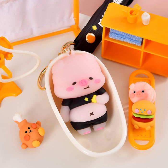 Wholesale PVC Cartoon Animal Doll Keychain JDC-KC-ZhiZ002