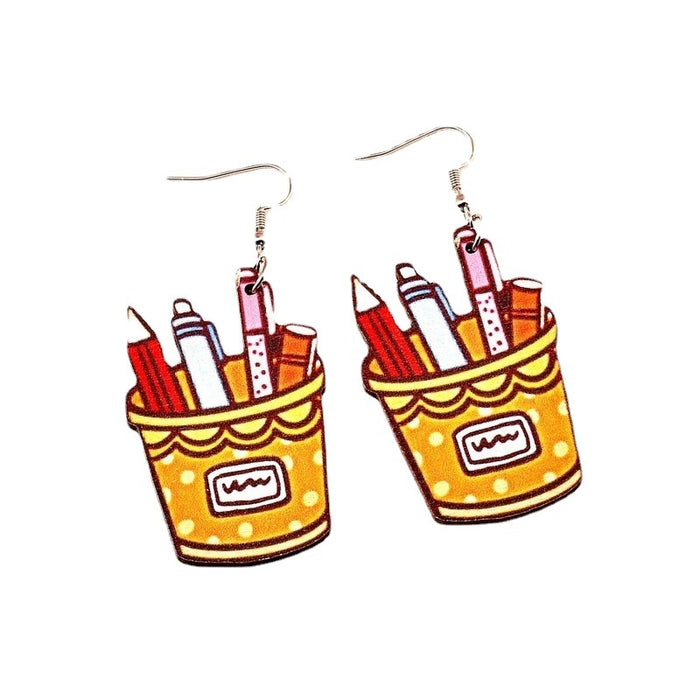 Wholesale Graduation Season Wood Chips Earrings JDC-ES-XLL002