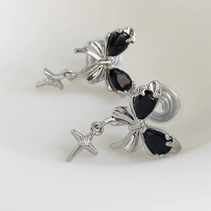 Wholesale  bowknot painless mosquito coil ear clip all-match  simple  temperament earrings