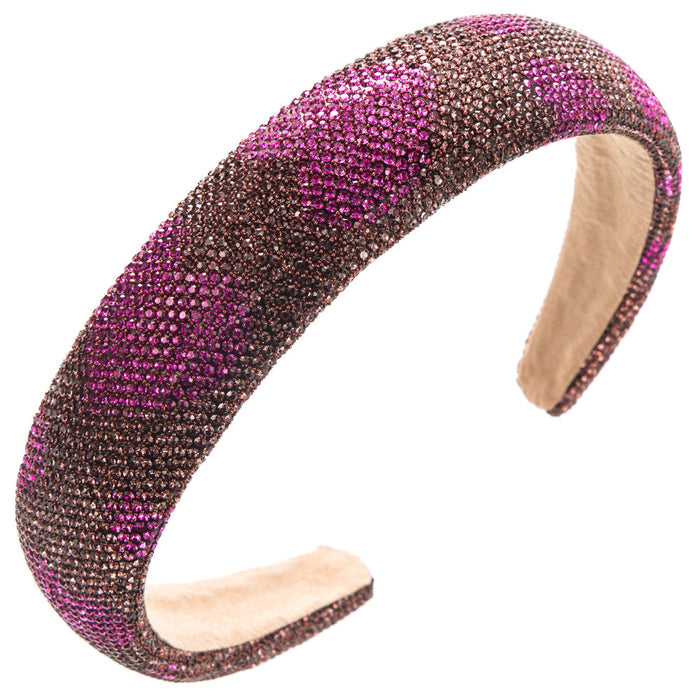 Wholesale Valentine' s Day super sparkly rhinestone-encrusted wide headband with heart pattern