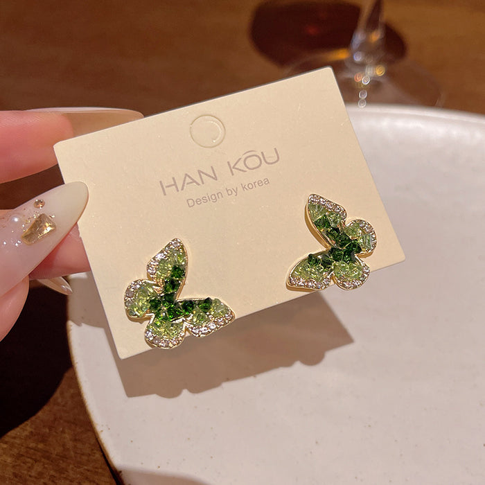 Wholesale Crystal Butterfly Pearl Earrings