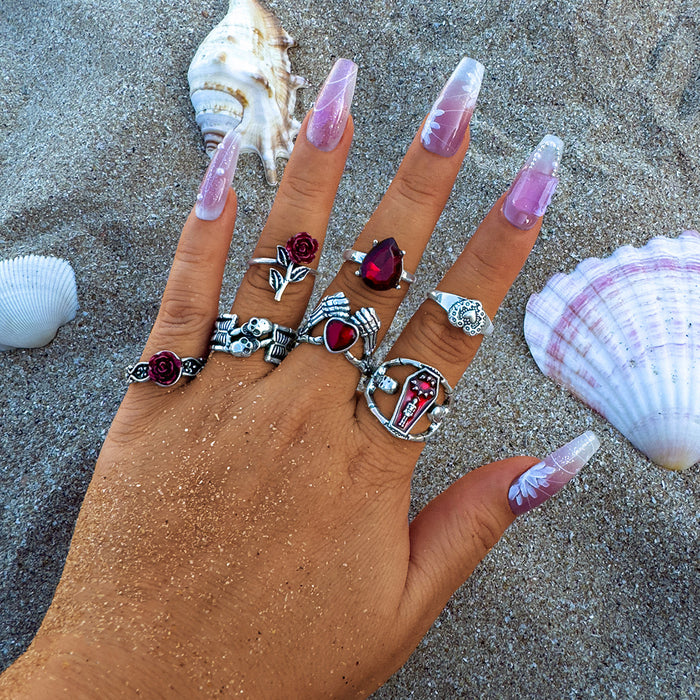 Wholesale Punk Style Skull Snake Ring Set Alloy Fashion Accessory MOQ≥2