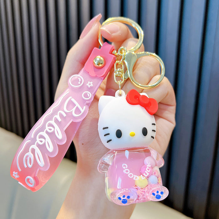 Wholesale Acrylic Cartoon Oil Quicksand Bottle Keychain JDC-KC-WoA044