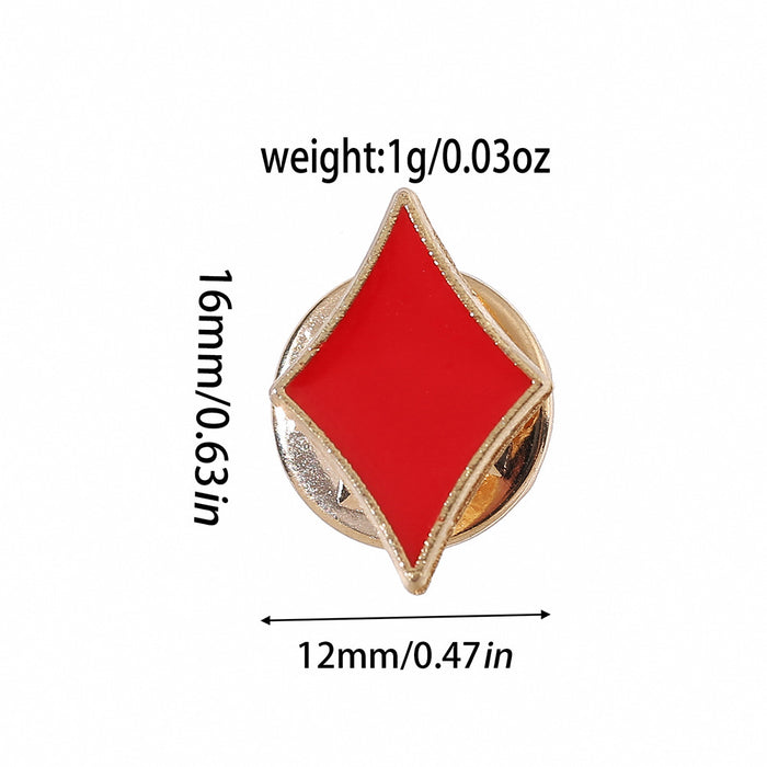 Wholesale Metal Geometric Poker Brooch Pin Electroplated Lapel Brooch Trendy Party Accessory For Collar Bag Shoe Decoration