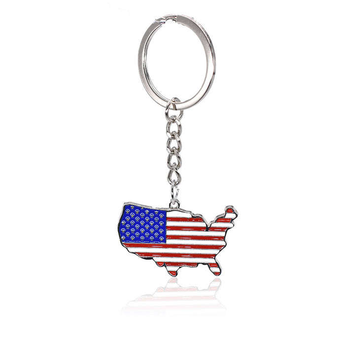 Wholesale American Flag Independence Day Zinc Alloy Keychain JDC-KC-TianG030