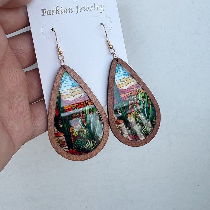 Wholesale Acrylic transparent color earrings Aztec ethnic fashion jewelry