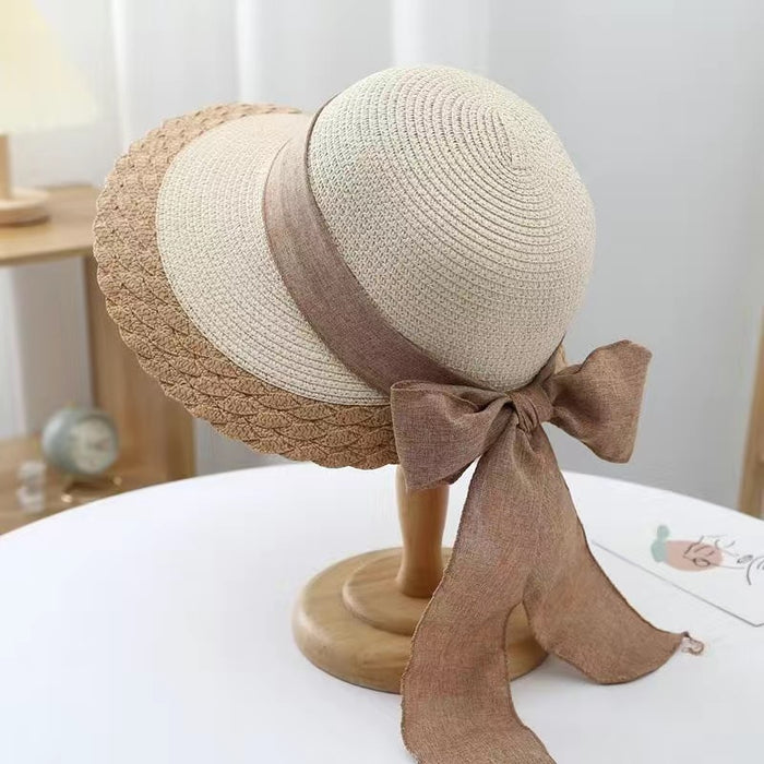 Wholesale Grass hat summer sun hat foldable large eave UV resistant fashionable
