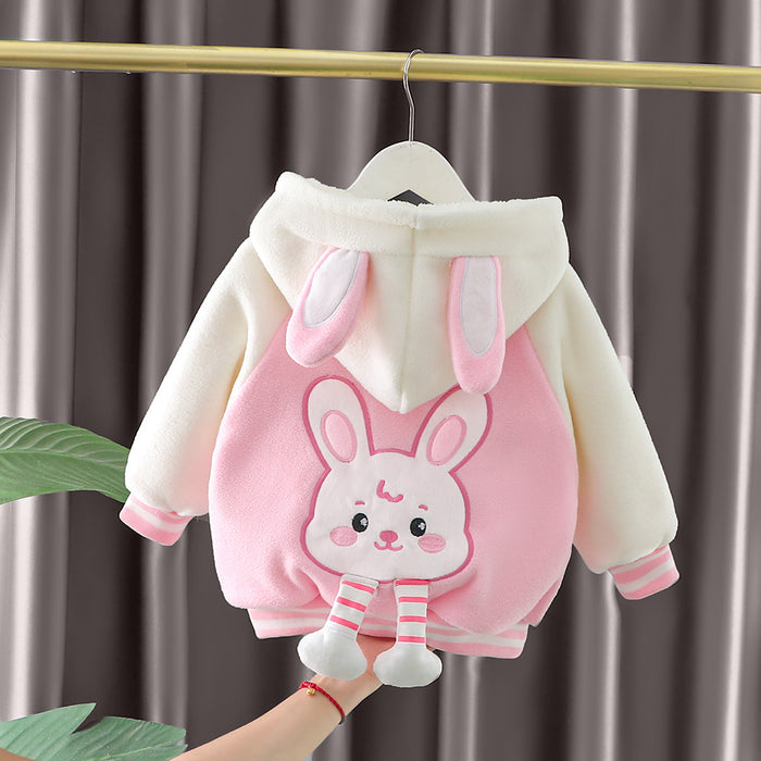 Wholesale Cartoon Bunny Autumn and Winter Plush Children's Clothes JDC-CTS-MianY003