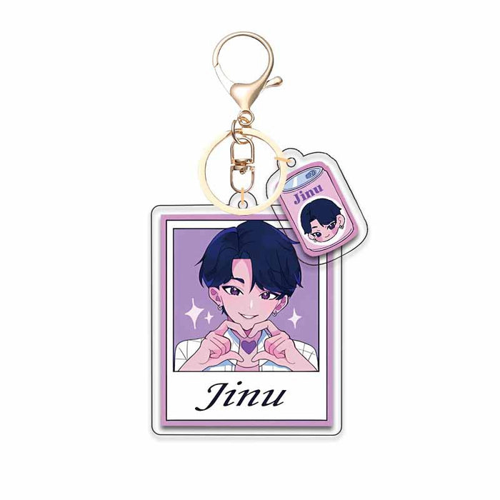 Wholesale Acrylic double-sided keychain anime surrounding character backpack pendant gold button