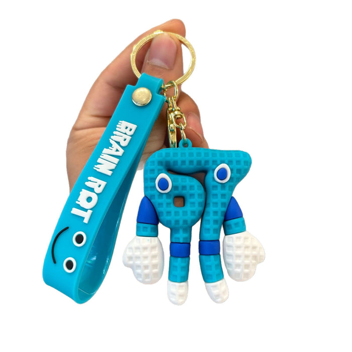 Wholesale 2pcs PVC Brain Teaser Game Keychain Pendant Trendy Bag Charm