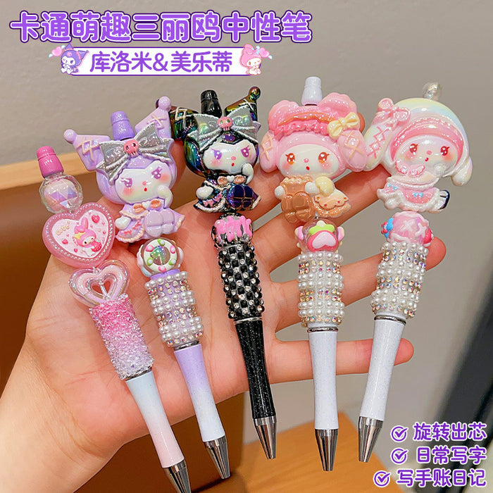 Wholesale Rhinestone Black Neutral Pen Cartoon Ballpoint Pen