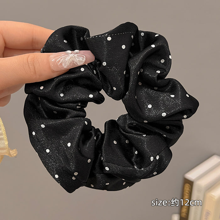 Wholesale Satin polka dot headband, high-end feeling, tied hair rope, high elasticity rubber band, meatball headband, hair accessory