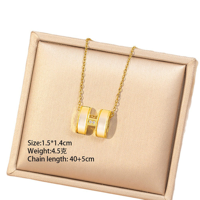 Wholesale Titanium steel letter H  letter necklace for women choker necklace