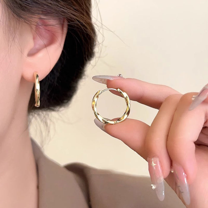 Wholesale Plain ring earrings, light luxury, high-end feel, fashionable earrings with earrings