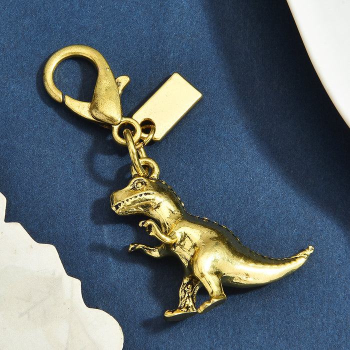 Wholesale Multi Style Dinosaur Clover Heart Animal Gold Alloy Keychain Pendant Fashion Jewelry Accessory