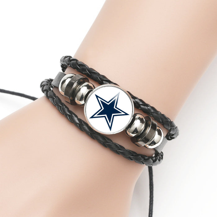 Wholesale Rugby Team Multi-layered Cowhide Bracelet JDC-BT-DM007