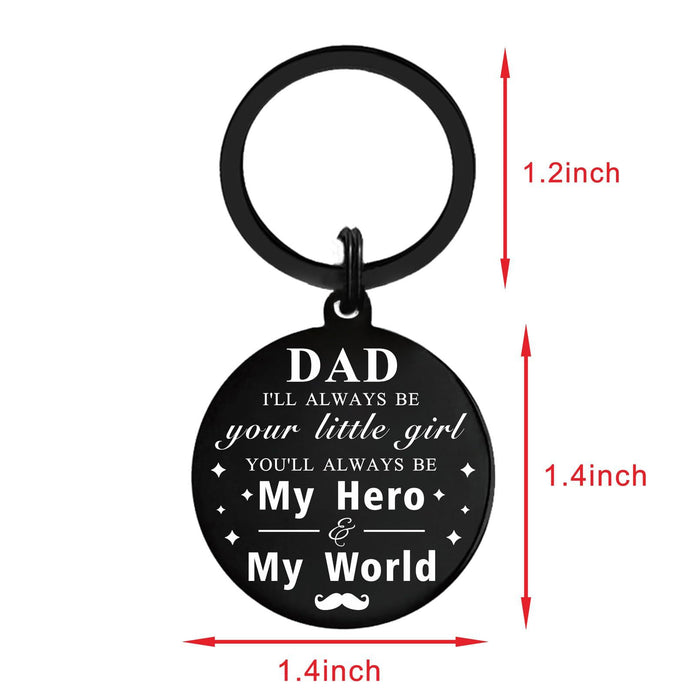Wholesale Father's Day keychain stainless steel electroplating laser marking engraving