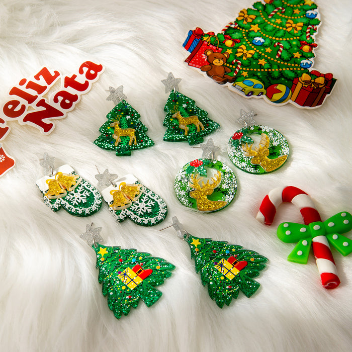 Wholesale Christmas glossy finish earrings
