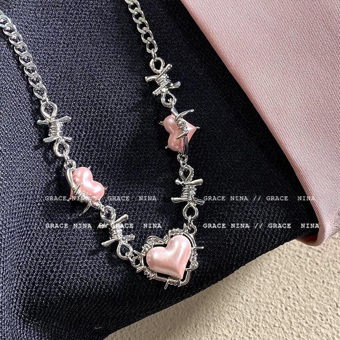 Wholesale n Heart Pendant Necklace Alloy Clavicle Chain Boutique Jewelry Accessory