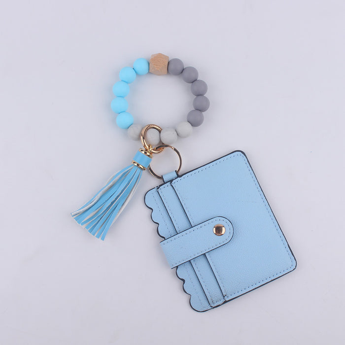 Wholesale Silicone bead bracelet accessories silicone Keychain