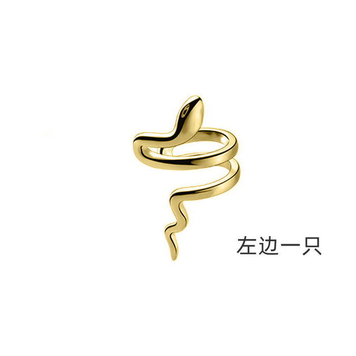 Wholesale Serpentine earrings, small snake earrings, ear bone clip, zircon snake head, ear clasp, no ear hole, ear clip