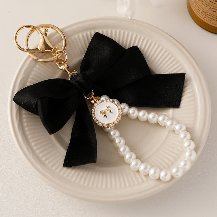 Wholesale Big Bow Tie Pearl Keychain JDC-KC-CH117