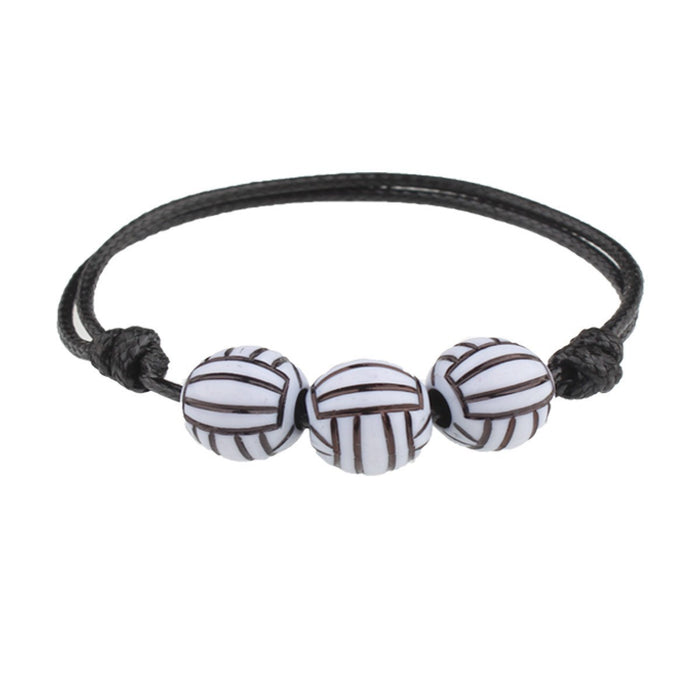Wholesale Adjustable Elasticity Sports Bracelet, Football, Baseball Bracelet, Ball Beads, Handmade Rope