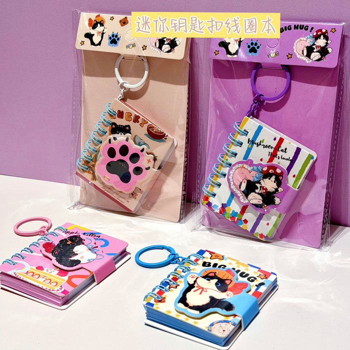 Wholesale Cute Black Cat Charm Spiral Notebook