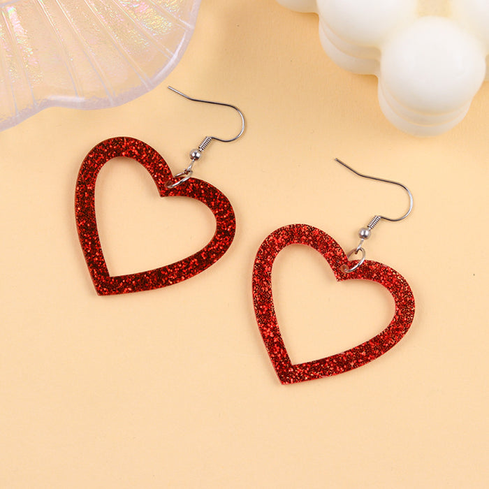 Wholesale Stylish Multi-Colored Heart Acrylic Simple Earrings