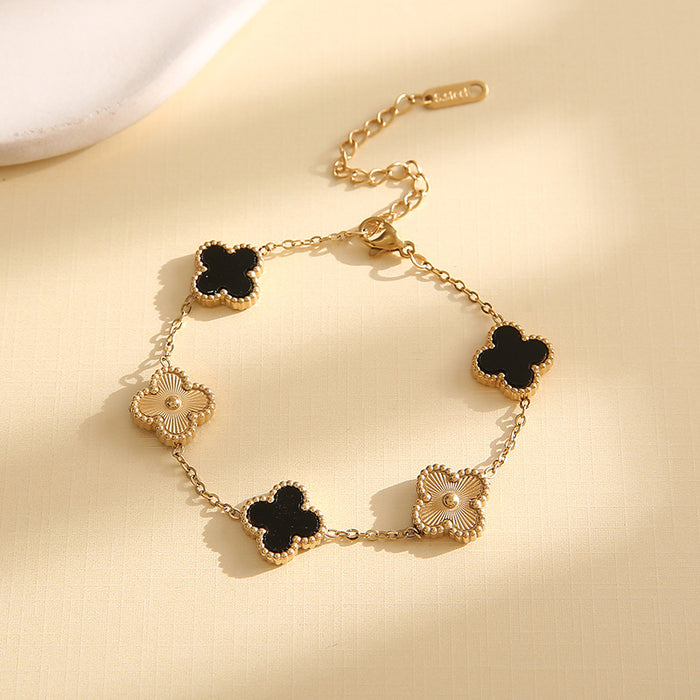 Wholesale 13MM four-leaf clover bracelet titanium steel bracelet