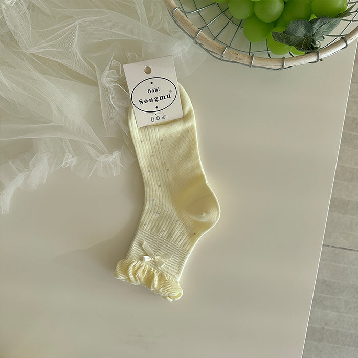 Wholesale Bow shaped boneless socks, new mid length socks