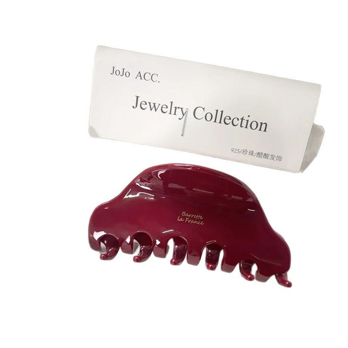 Wholesale Xiaohongshu hot-selling gold label acetic acid grab clip medium French niche simple texture hair clip shark clip headdress