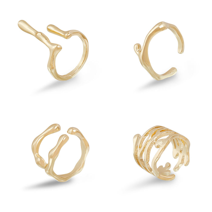 Wholesale Irregular lava adjustable plain ring