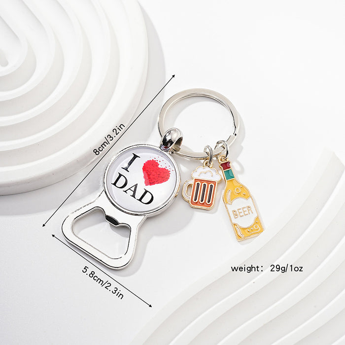 Wholesale Father's Day Beer Bottle Opener Alloy Keychain JDC-KC-HuiWen016