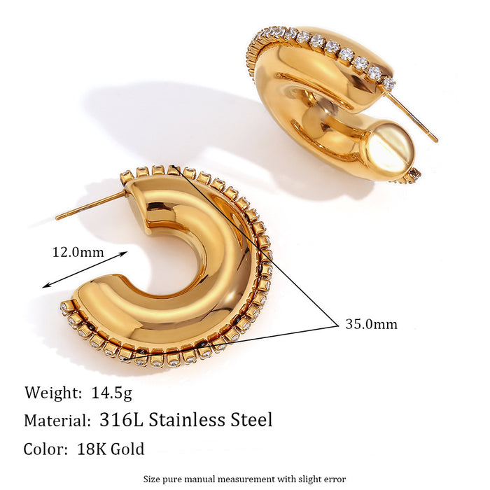 Wholesale Stainless Steel Plated 18K Gold Irregular Geometric Heart Earrings JDC-ES-MengJ008