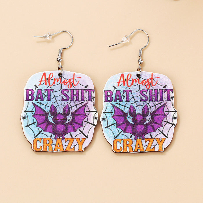 Wholesale  Earrings Ghost Bat Pumpkin Skull  Holiday Party Wooden Earrings