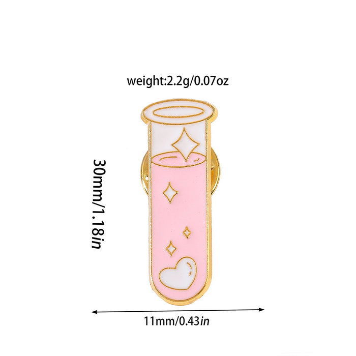 Wholesale Electroplated Metal Chemical Flask Brooch Pin Chic Science Experiment Gene Microscope Design Fashion Jewelry Accessory