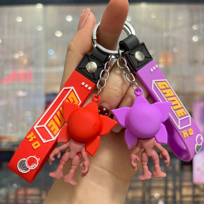 Wholesale PVC Soft Glue Piranha Doll Pendant Keychain Bag Charm Orange Decorative Accessory For Everyday