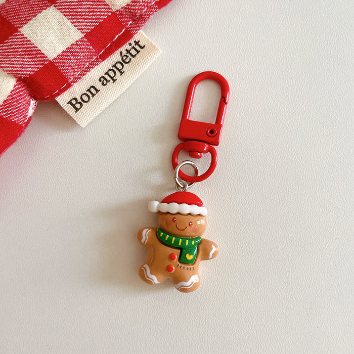 Wholesale Trendy Cartoon Christmas Resin Keychain Pendant  Design Bag Charm Gift Accessory For Resale